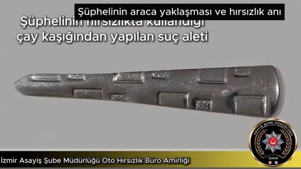 O an kamerada! 'Çay kaşığı'yla otomobil çaldı!