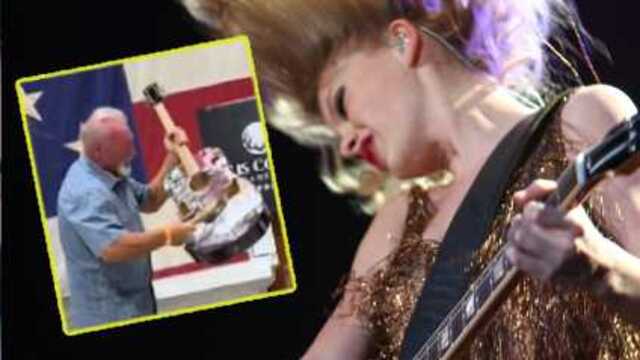 Taylor Swift'in gitarını parçaladı