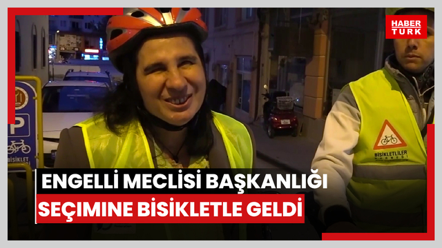  Kent Konseyi Engelli Meclisi Başkanlığı seçimine "tandem bisiklet"le geldi