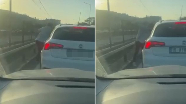 Trafikte yumruklu 'yol verme' kavgası