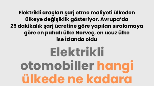 Elektrikli otomobiller hangi ülkede ne kadara şarj oluyor?