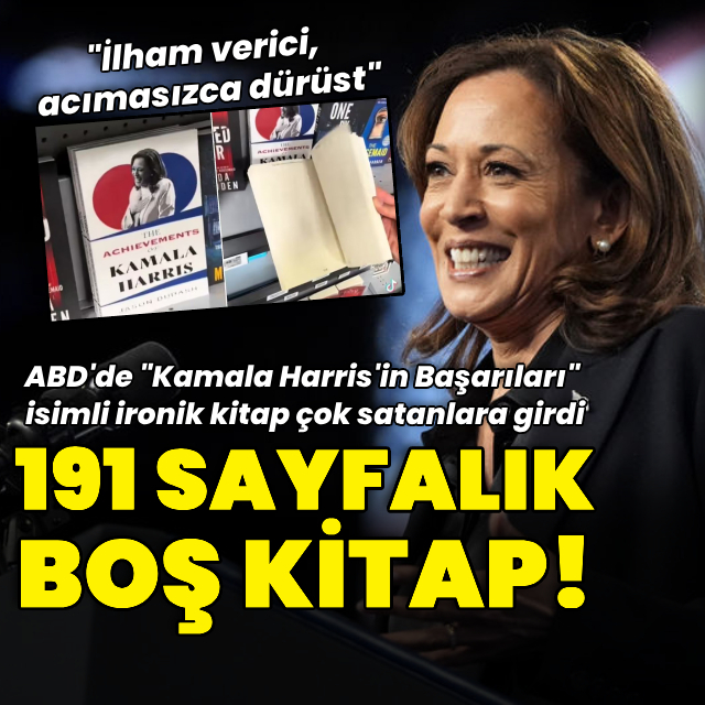 Boş sayfalarla dolu "Kamala Harris'in Başarıları" kitabı en çok satanlarda