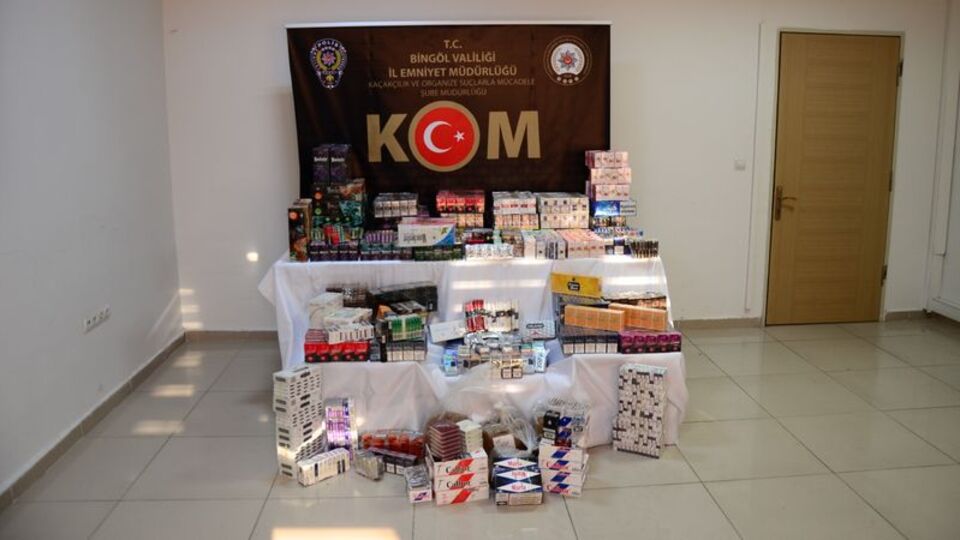 Bingöl'de 5 bin 59 paket sigara ele geçirildi