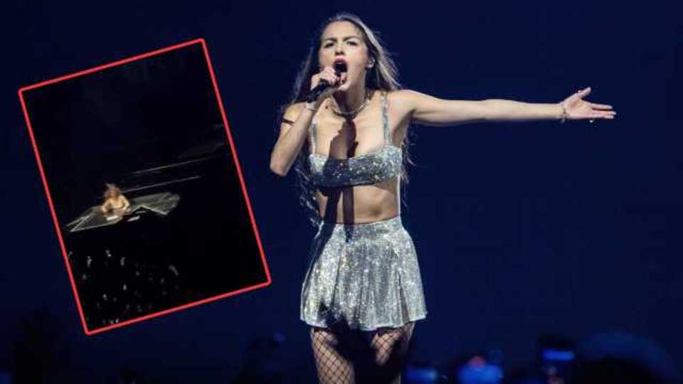 Sahnede deliğin içine düştü