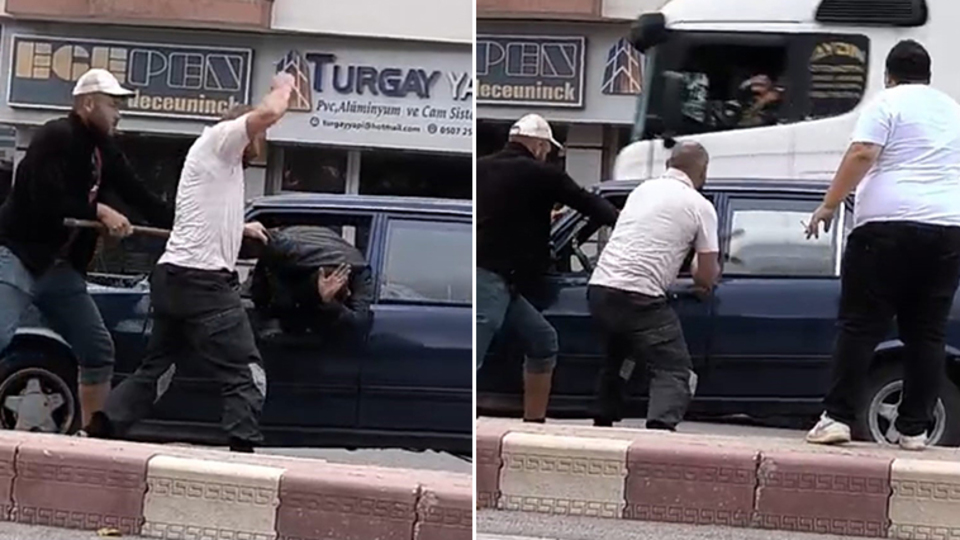 Aracın camından çıkarıp dövdüler