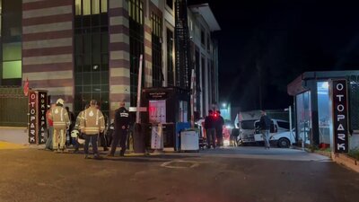 Öğrenci yurdunun altındaki otoparkta yangın paniği