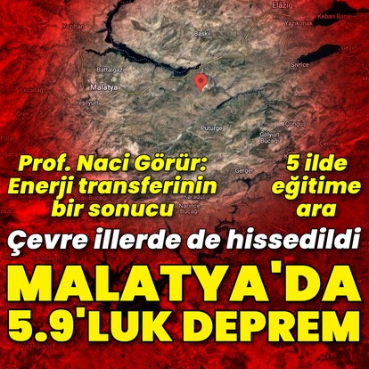  Malatya'da 5.9 büyüklüğünde deprem