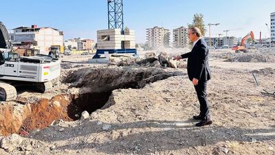 Battalgazi'deki rezerv alanda temel kazıları