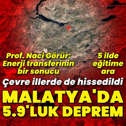 Malatya'da 5.9 büyüklüğünde deprem