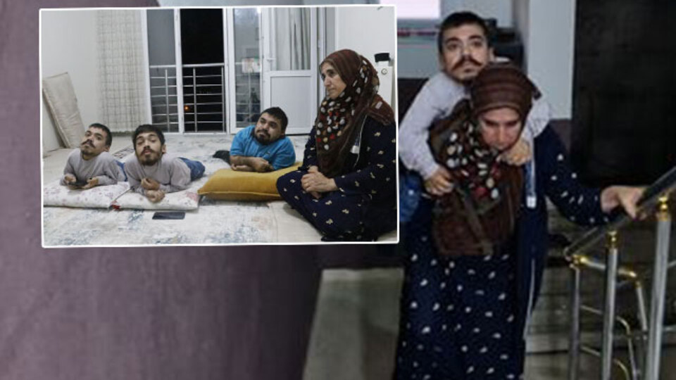 3 oğlunu her gün 4 kat taşıyor! 55 basamak!