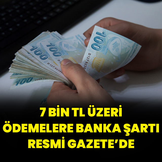 7 bin TL üzeri ödemelere banka şartı Resmi Gazete'de