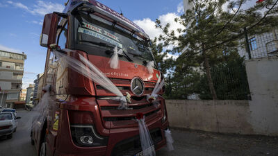TIR, düğün arabası oldu