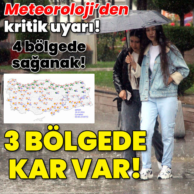 Meteoroloji'den kritik uyarı! 3 bölgede kar var!