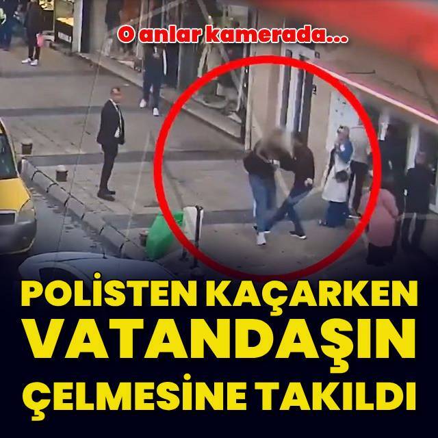 Polisten kaçtı vatandaşın çelmesine yakalandı
