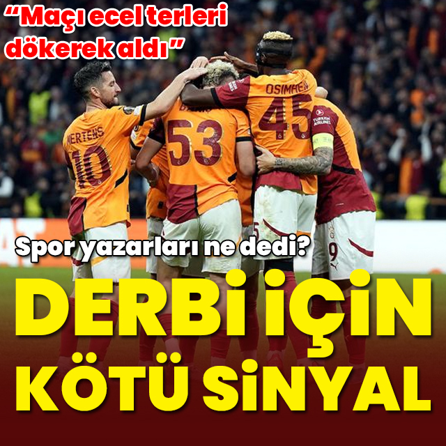 "Derbi için kötü sinyal"