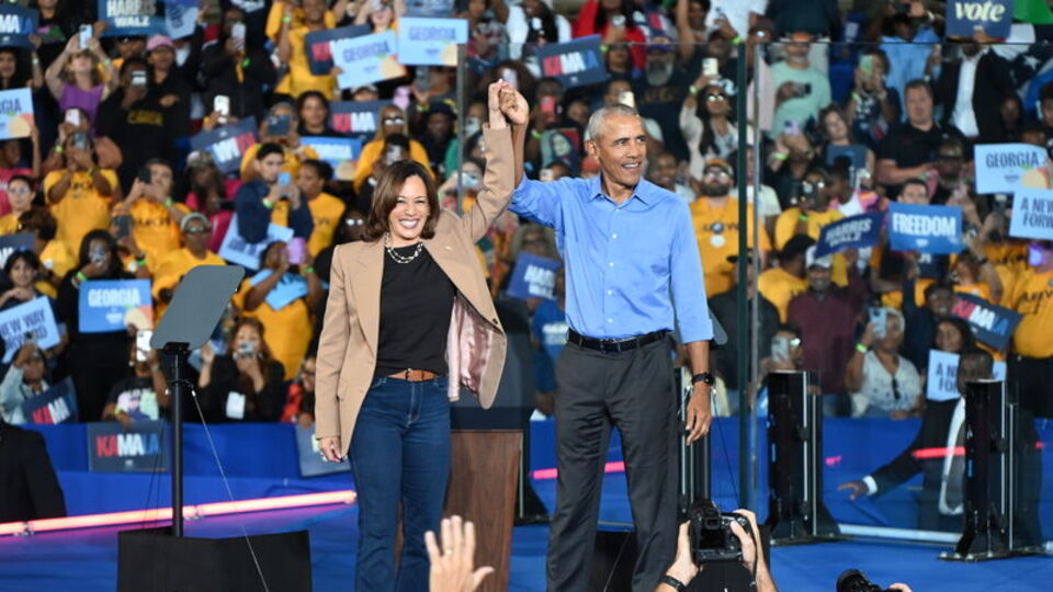 Harris ve Obama'dan birlikte miting