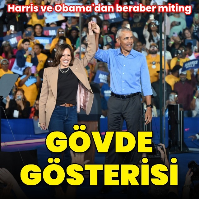 Harris ve Obama'dan birlikte miting