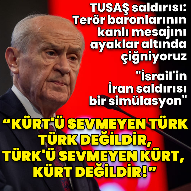 Bahçeli: Türk ile Kürtler için tehditler ortak