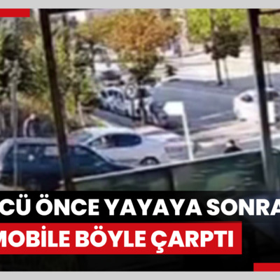 Rahatsızlanan sürücü önce yayaya sonra otomobile böyle çarptı