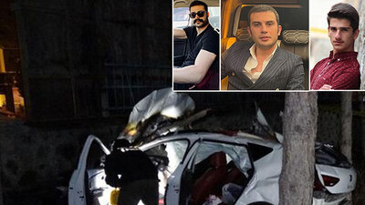 Refüje çarpan otomobil hastane bahçesine düştü! 3 gencin feci ölümü!