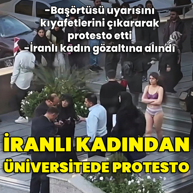 İranlı kadın öğrenciden protesto
