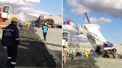 Faciadan dönüldü: Kule vinç böyle devrildi