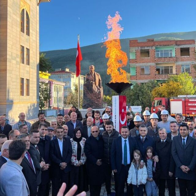 Durağan'da ilk doğal gaz verildi