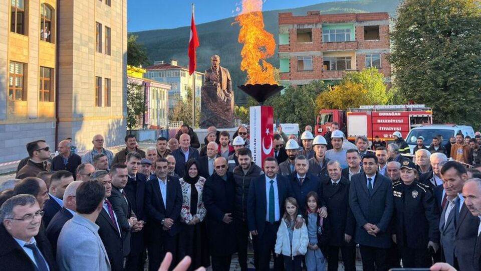 Durağan'da ilk doğal gaz verildi