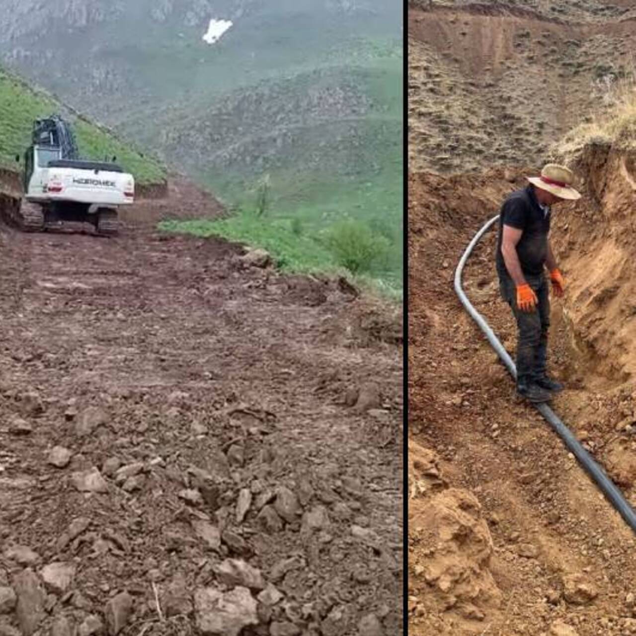 Yüksekova'da köy yolları ve su kanalları yenileniyor