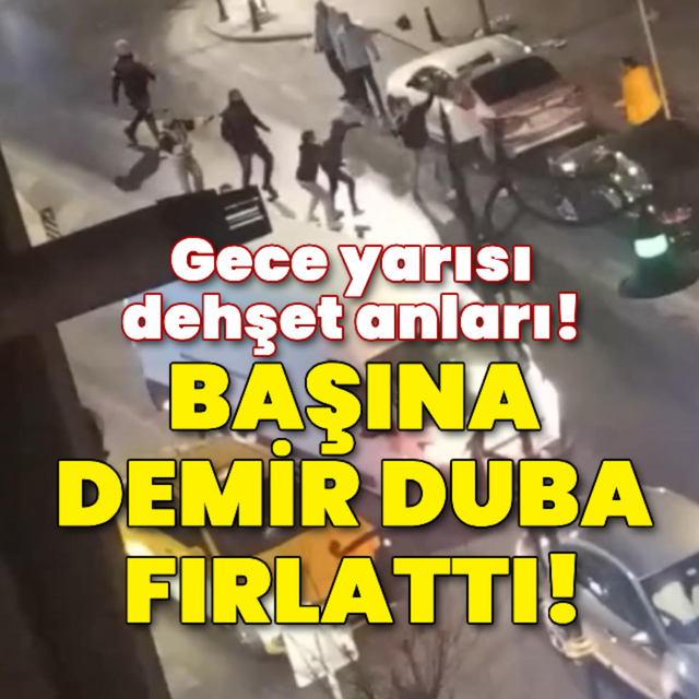Başına demir duba fırlattı!