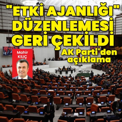  "Etki ajanlığı" teklifi geri çekildi