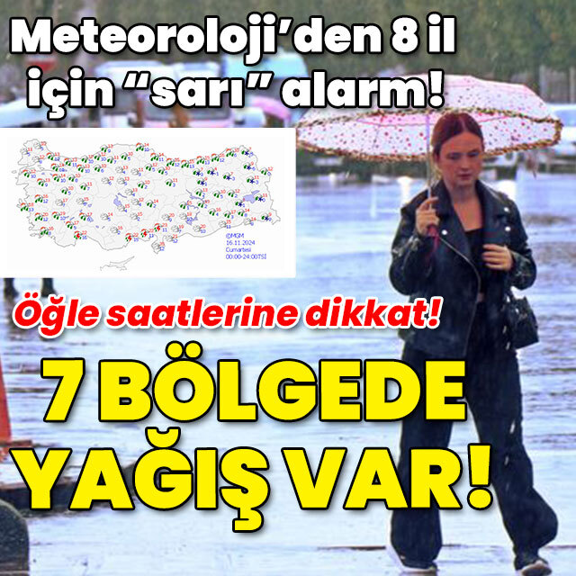 Meteoroloji'den 8 kent için "sarı" alarm! 7 bölgede yağış var!