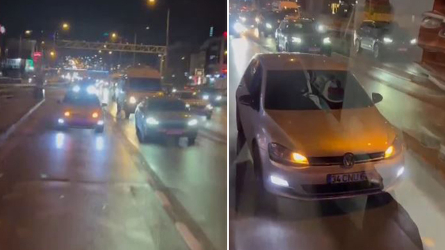 Ambulansın peşine takılıp taciz etti