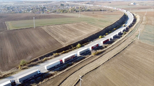 TIR şoförlerini perişan eden kuyruk