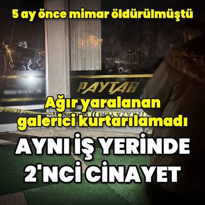 Daha önce mimarın öldürüldüğü iş yerinde bu kez galerici öldürüldü