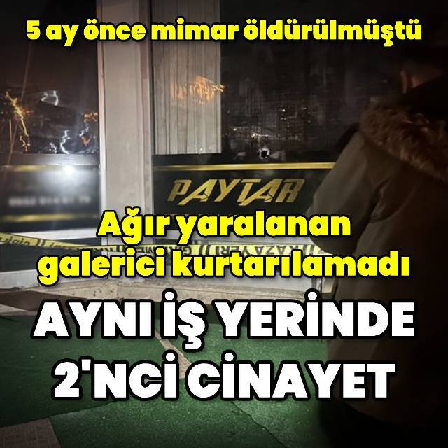 Daha önce mimarın öldürüldüğü iş yerinde bu kez galerici öldürüldü