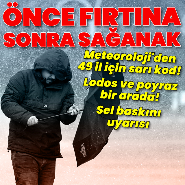 Meteoroloji'den 49 il için sarı kod! Sağanak ve fırtına var!