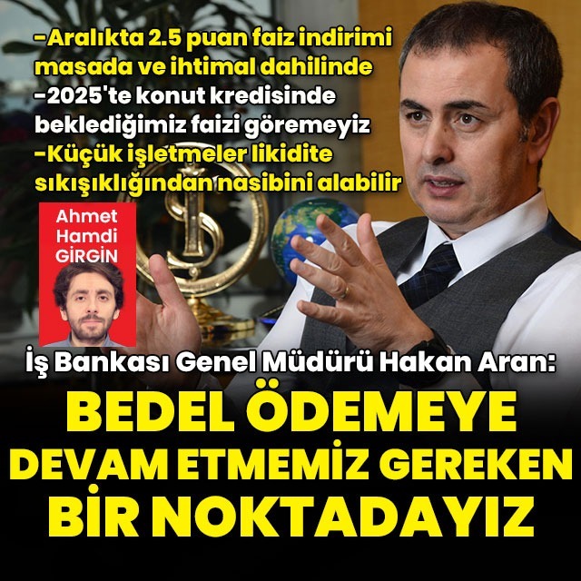 "Bedel ödemeye devam etmemiz gereken bir noktadayız"