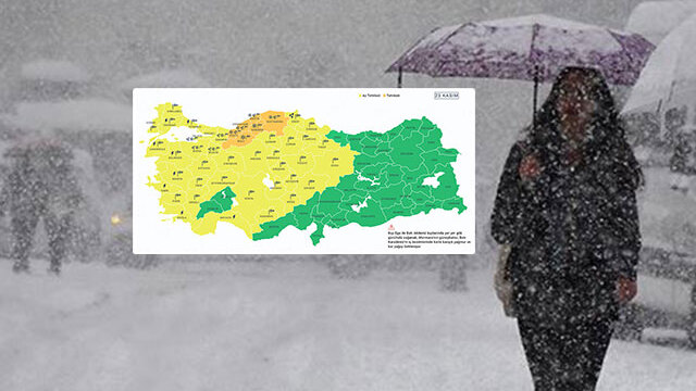 Kar, yağmur ve fırtına! 44 il için "sarı" ve "turuncu" alarm!