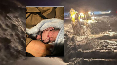 Kar bebek! Jandarma aracında doğdu!