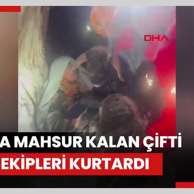 Karda mahsur kalan çifti AFAD ekipleri kurtardı