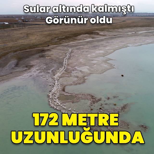 Sular çekilince görünür oldu... Uzunluğu 172 metre