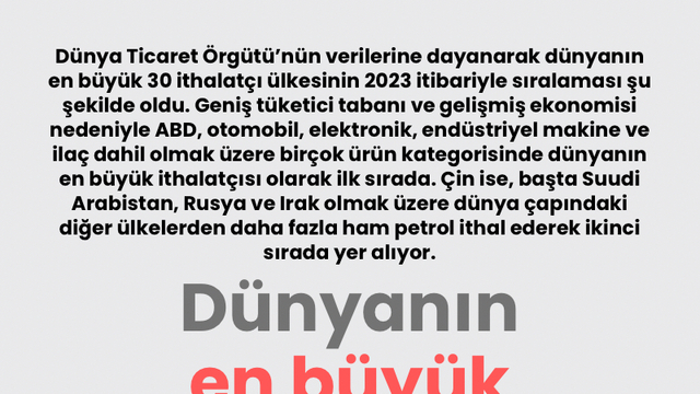 Dünyanın en büyük ithalatçıları