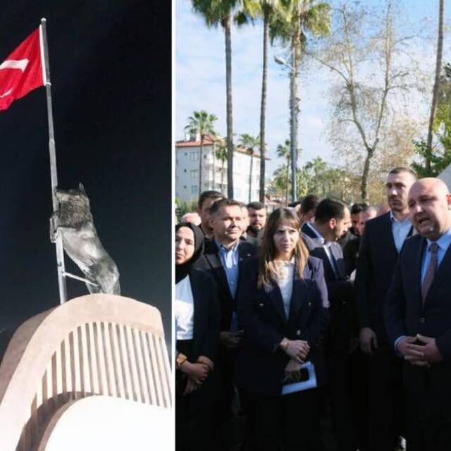Alanya'da bozkurt heykeli tepkisi