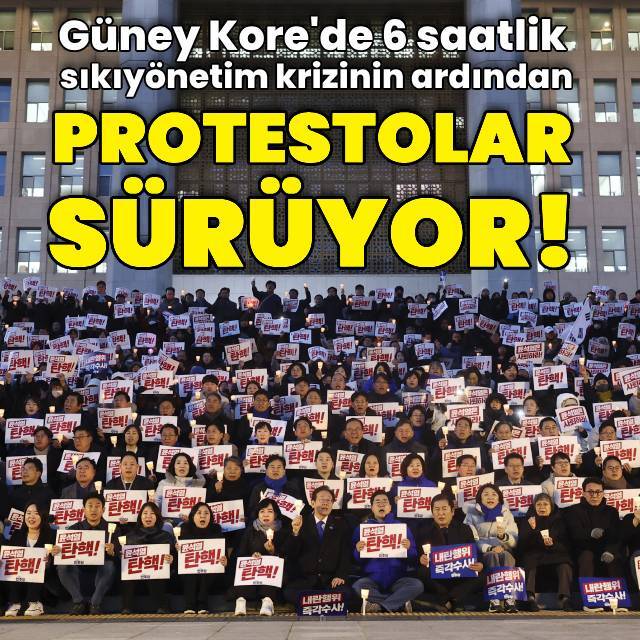 6 saatlik sıkıyönetim krizinin ardından protestolar sürüyor