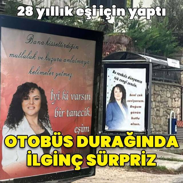 Otobüs durağında ilginç sürpriz!