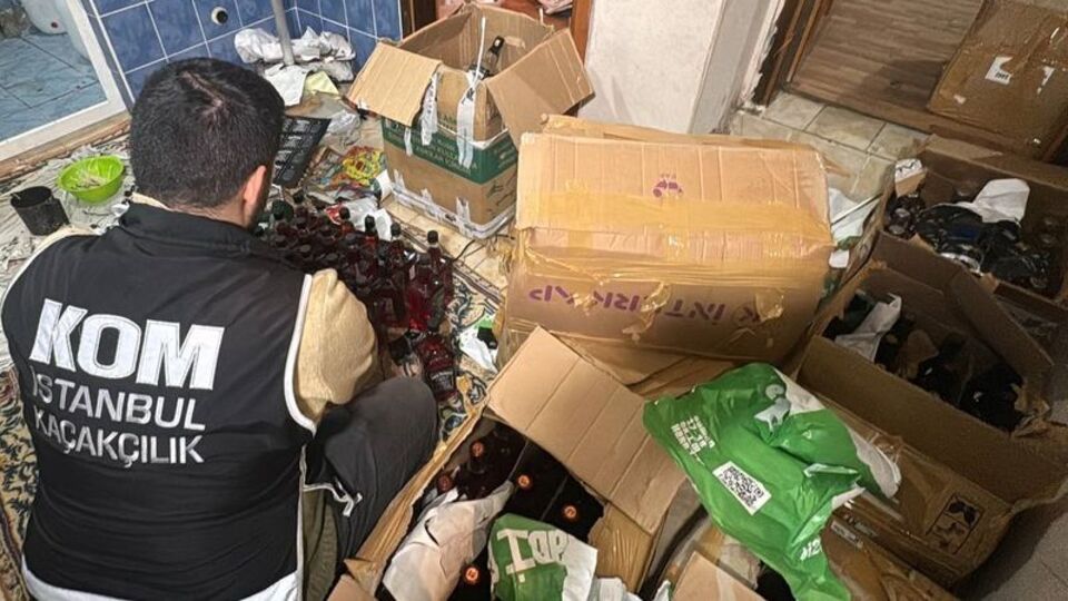 İstanbul'da 516 şişe sahte içki ele geçirildi