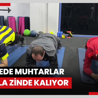 Düzcede muhtarlar sporla zinde kalıyor