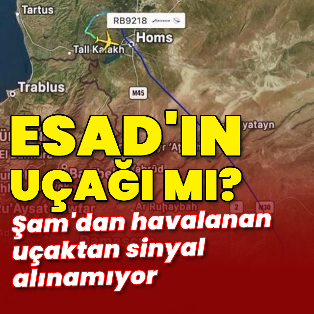 Şam'dan havalanan uçaktan sinyal alınamıyor