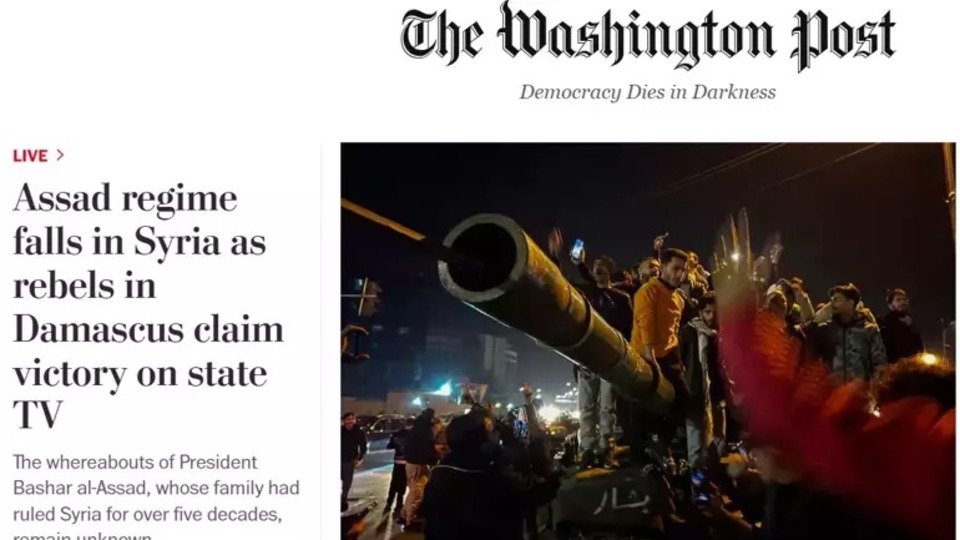 Suriye'de Esad rejiminin çöküşü dünya basınında